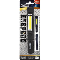 Torcia tascabile led a penna 2w cob+1wt torcia