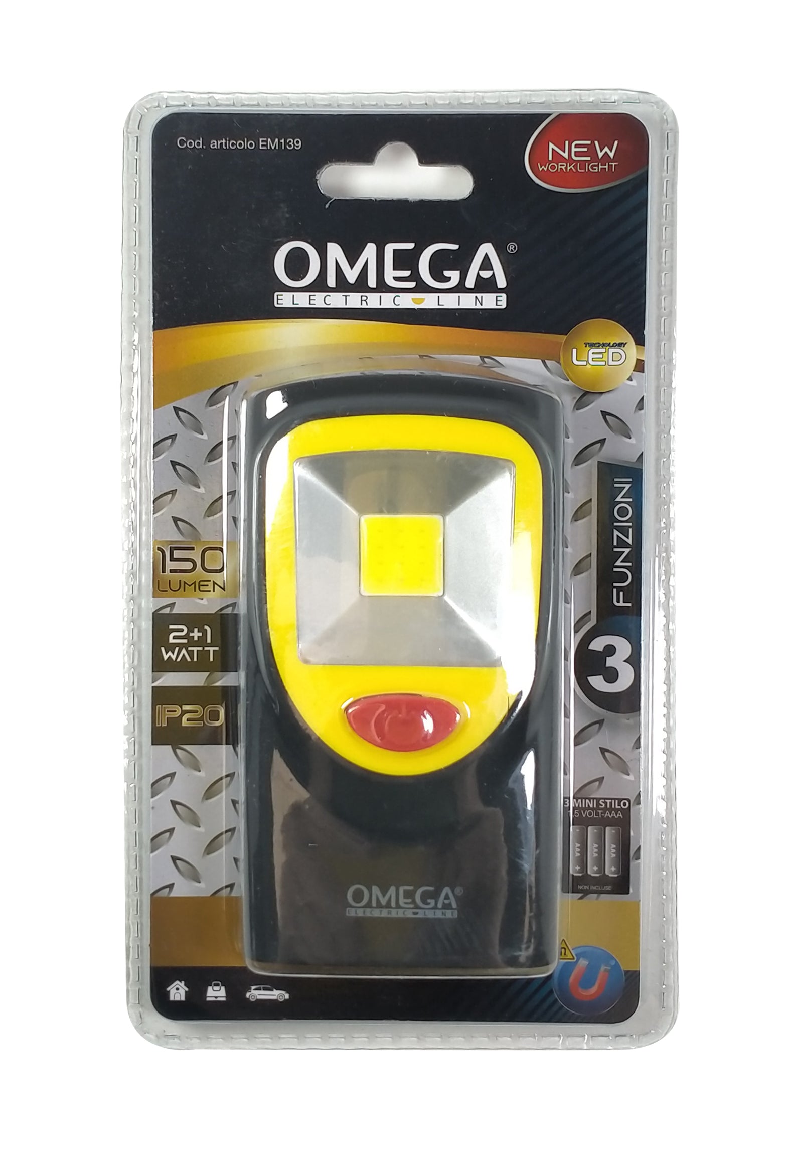 Torcia mini work light con magnete con appendino