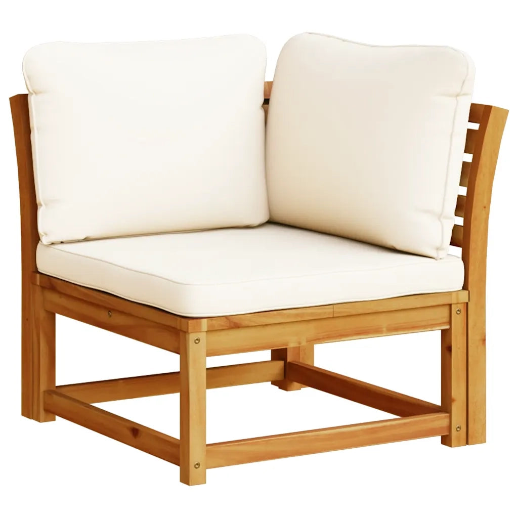 Divano Angolare Giardino con Cuscini 73x73x65cm Massello Acacia 366488