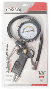 Pistola per pneumatici con manometro Analogico doppia scala Max 15 Bar,