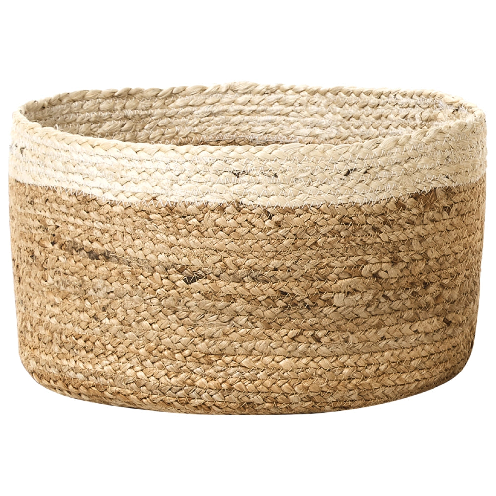 Set di 3 cestini in tessuto di iuta naturale alti 13/14/18 cm per conservare lo stile rustico boho