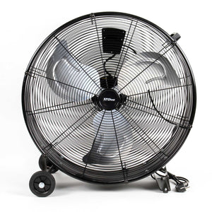 Ventilatore industriale 60 cm 180 W Ventilatore a tamburo da pavimento portatile con cavo e 3 velocità