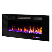Camino Elettrico da Incasso 54,4x91,5x14 cm Effetto Fiamma 1500W Adeli Nero