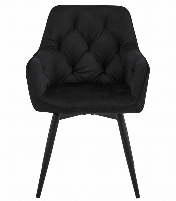 VALORA LUKK360 Sedia girevole in velluto - Nero x 1