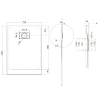 Piatto Doccia 80x100 cm Effetto Pietra Stone Bianco