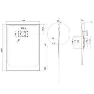 Piatto Doccia 90x120 cm Effetto Pietra Stone Bianco