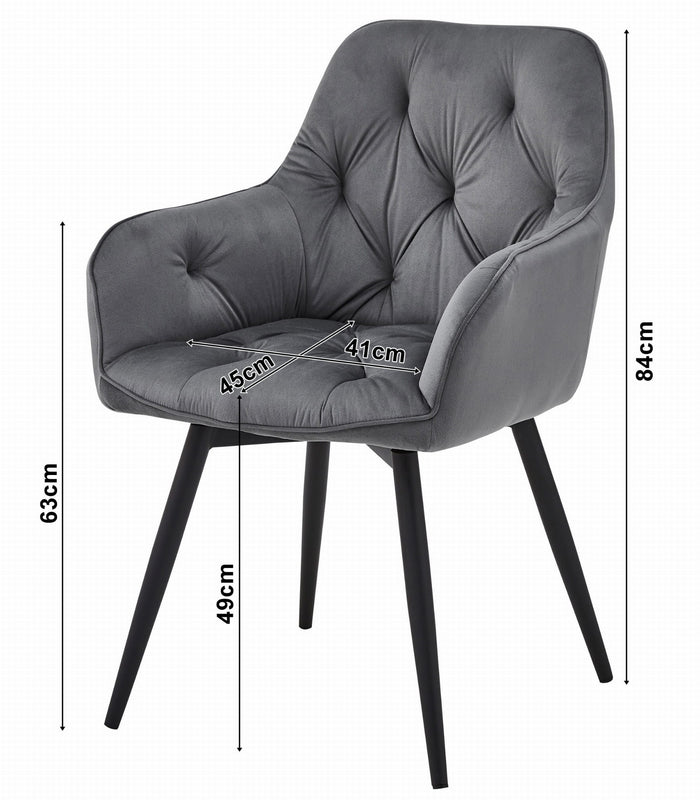 VALORA LUKK360 Sedia girevole in velluto - Nero x 1