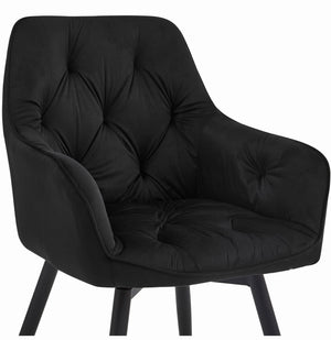 VALORA LUKK360 Sedia girevole in velluto - Nero x 1