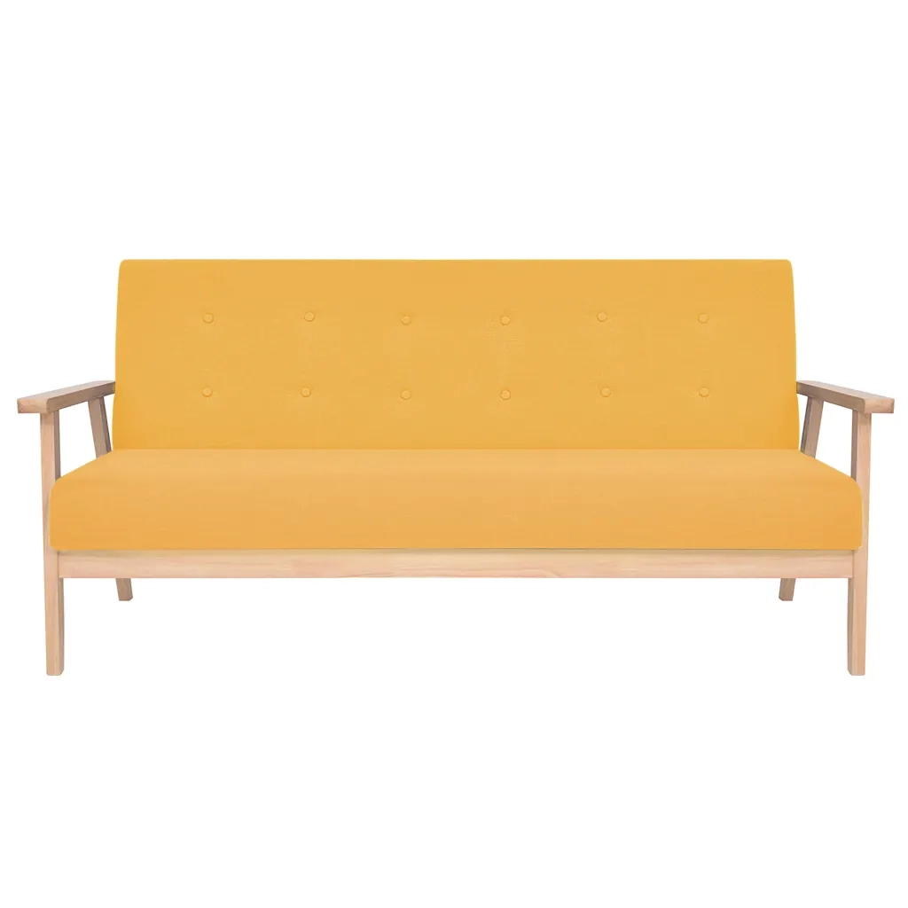 Divano a 3 Posti in Tessuto Giallo cod mxl 24366