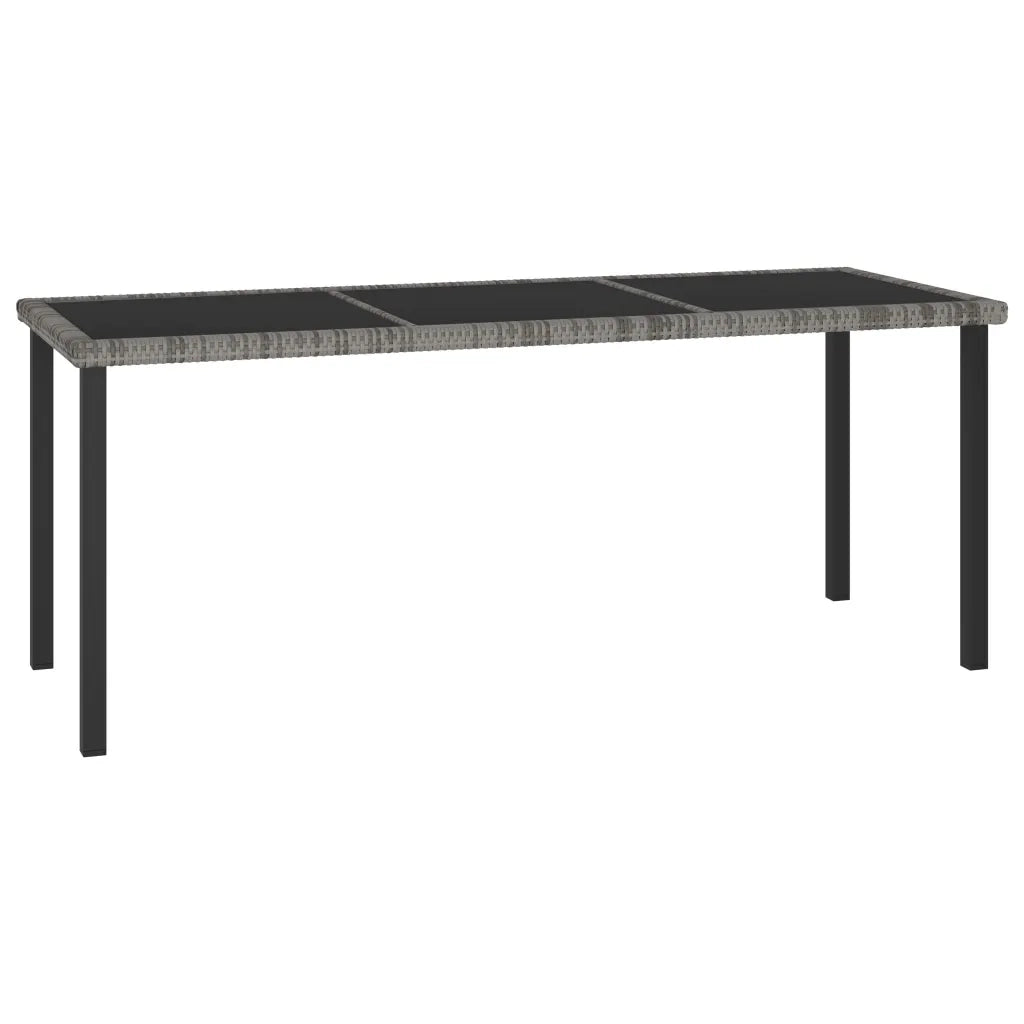 Set da Pranzo da Giardino 7 pz in Polyrattan Grigio 3065715