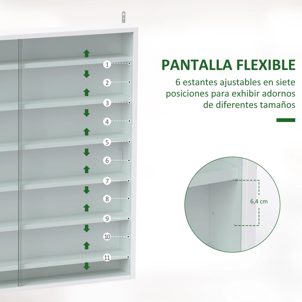 Libreria con ante in vetro ¨C zephmum ¨C Bianco 80x9.5x83 cm