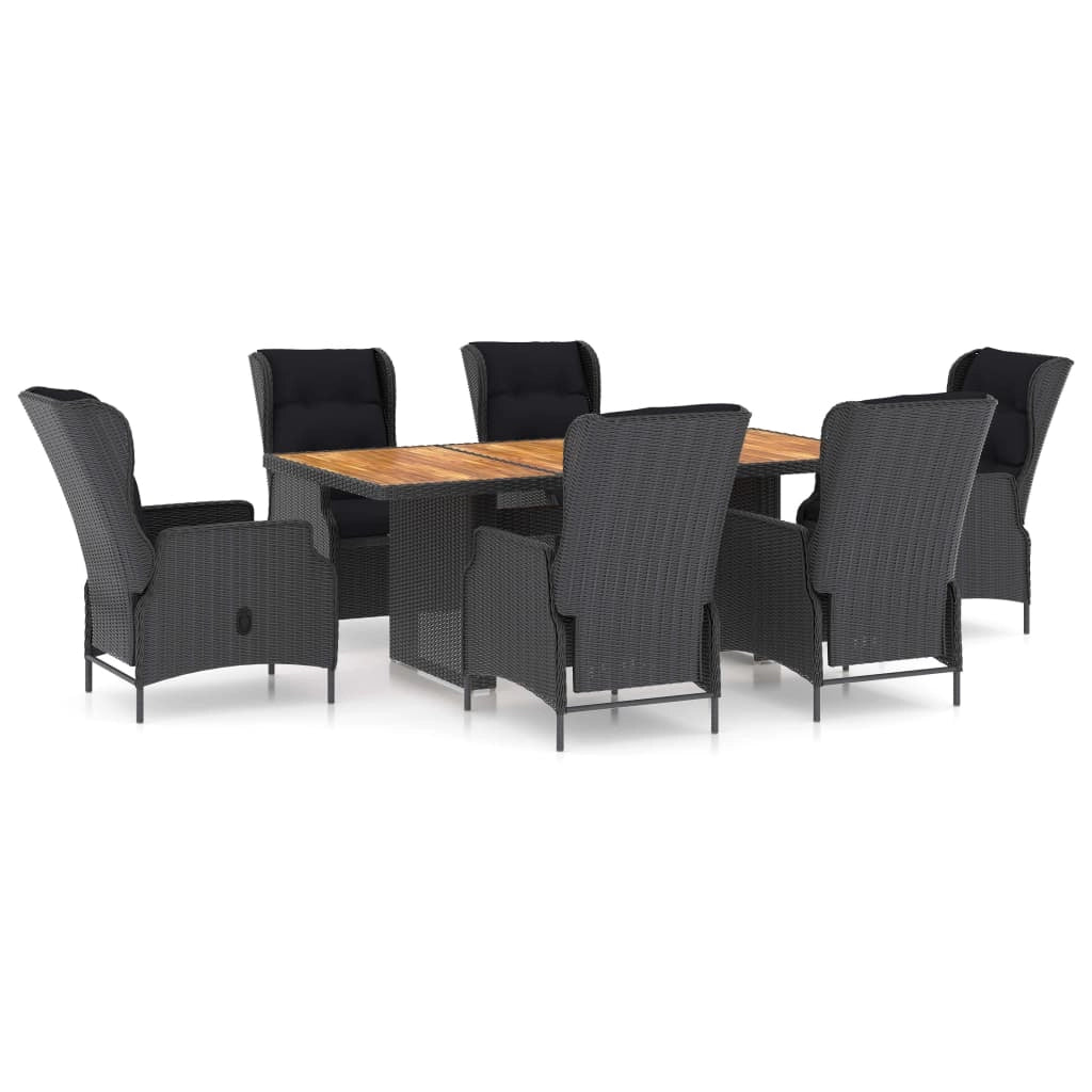 Set da pranzo 7 pezzi con cuscini resina intrecciata grigio scuro 02_0014636