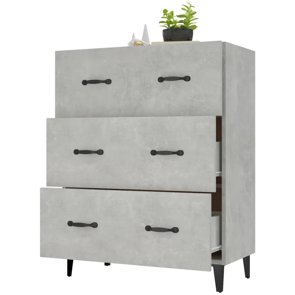 Credenza Grigio Cemento 69,5x34x90 cm in Legno Multistrato cod mxl 12944