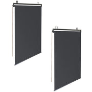 IDMarket - Set di 2 tende a rullo L. 124 x H. 225 CM per pergola grigio antracite