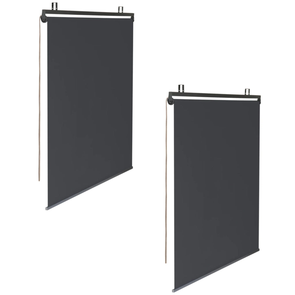IDMarket - Set di 2 tende a rullo L. 124 x H. 225 CM per pergola grigio antracite