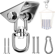 Sostegno per soffitto, acciaio inossidabile pesante, capacità 450 kg, rotazione 360°, attacco a vite per travi in legno e soffitti in calcestruzzo, gancio per sedie oscillanti, altalene, teli per yoga e pons.