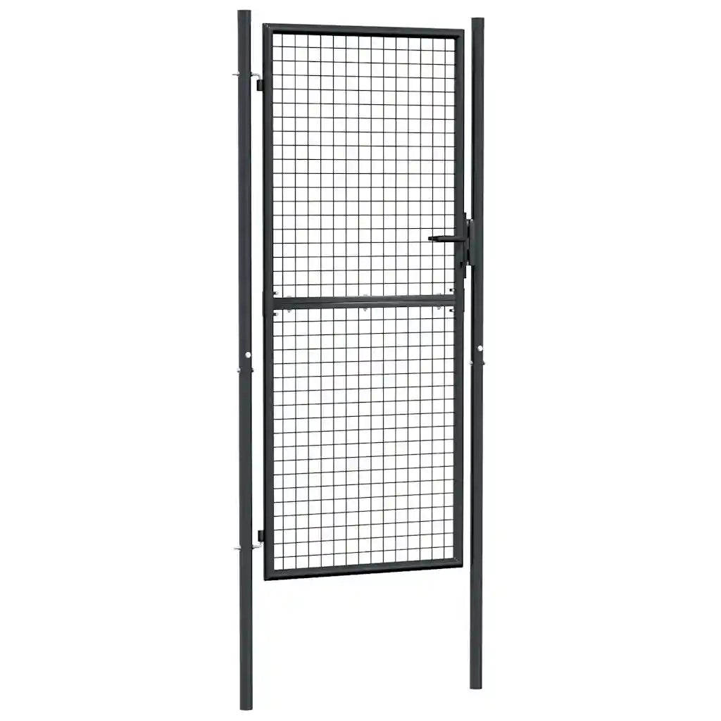 Cancello da Giardino in Rete di Acciaio Zincato 100x200 cm Grigio CFW4084615