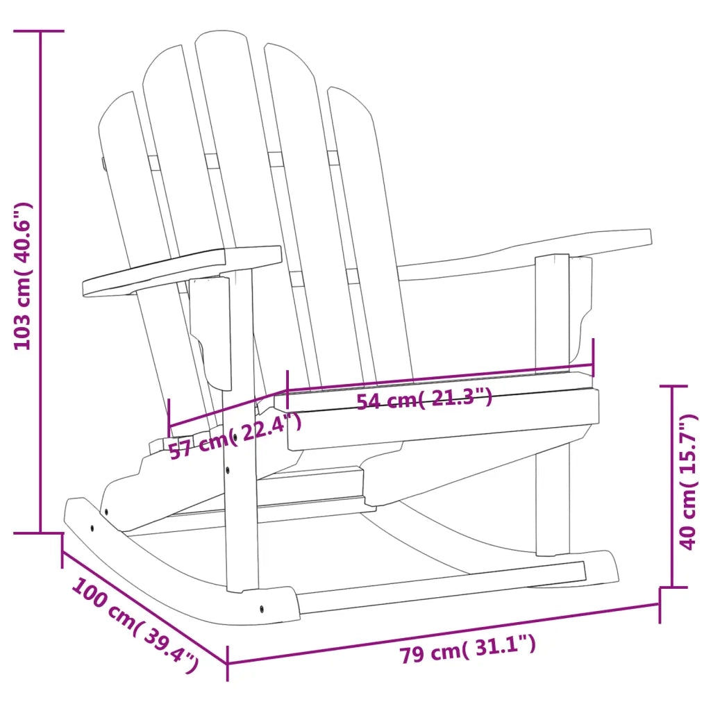 Sedie Dondolo Adirondack Giardino 2pz 79x100x103 Massello Teak