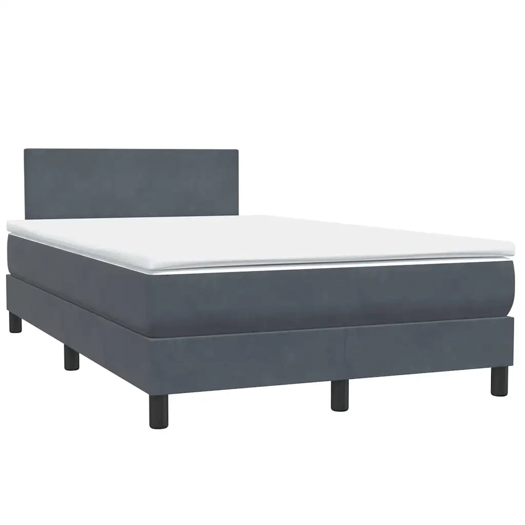 Giroletto a Molle con Materasso Grigio Scuro 120x220 cm Velluto 3316060