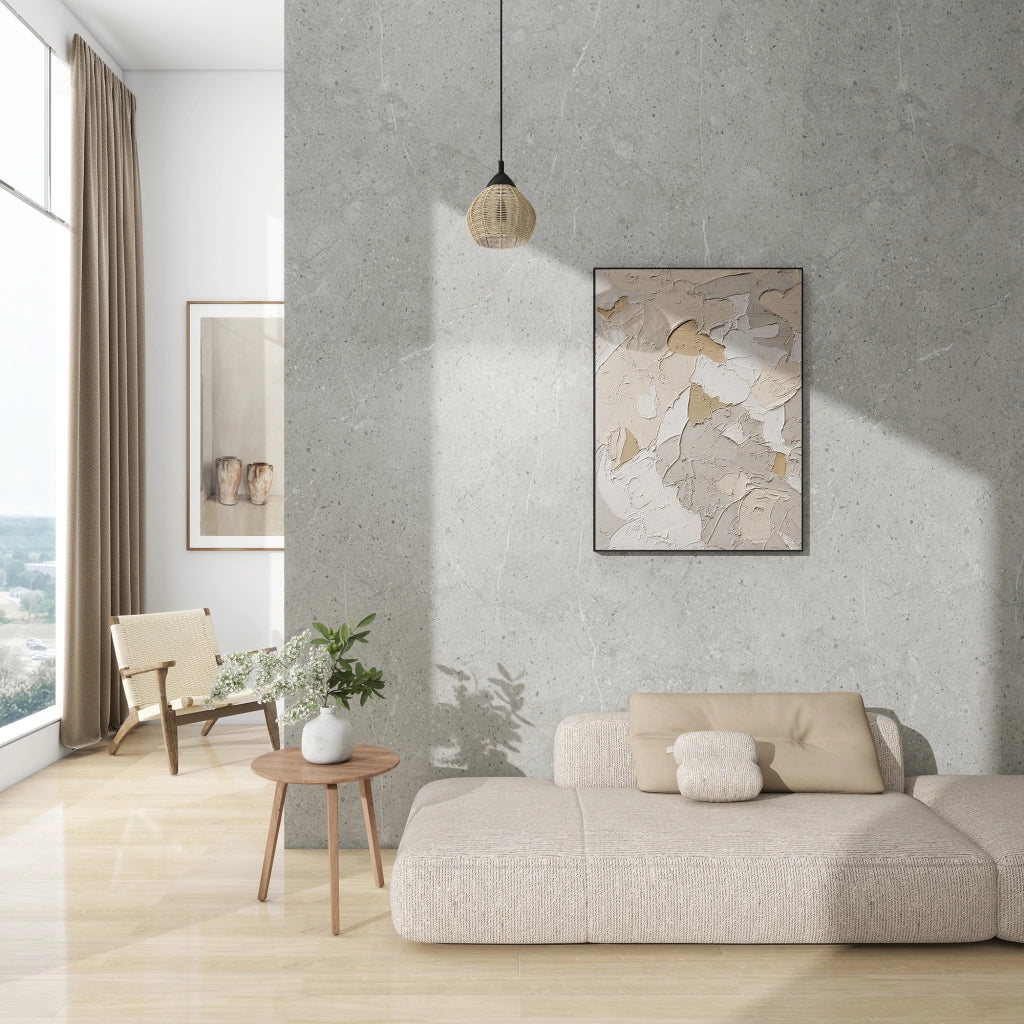 Set Bladel di 4 Pannelli Decorativi in PVC per Parete - Effetto Pietra Concrete Grey [neu.haus]