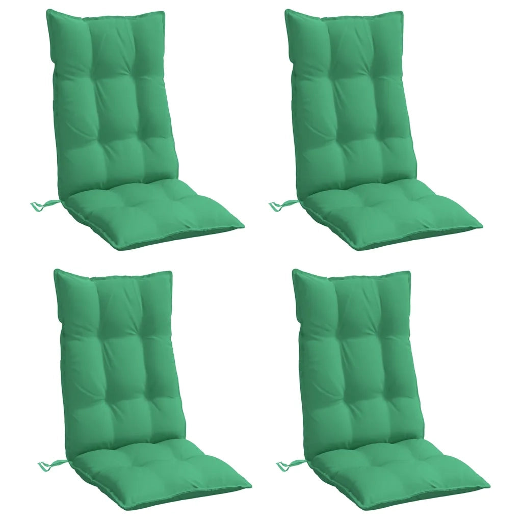 Cuscini per Sedia con Schienale Alto 4 pz | Cuscini per sedie Verde Tessuto Oxford