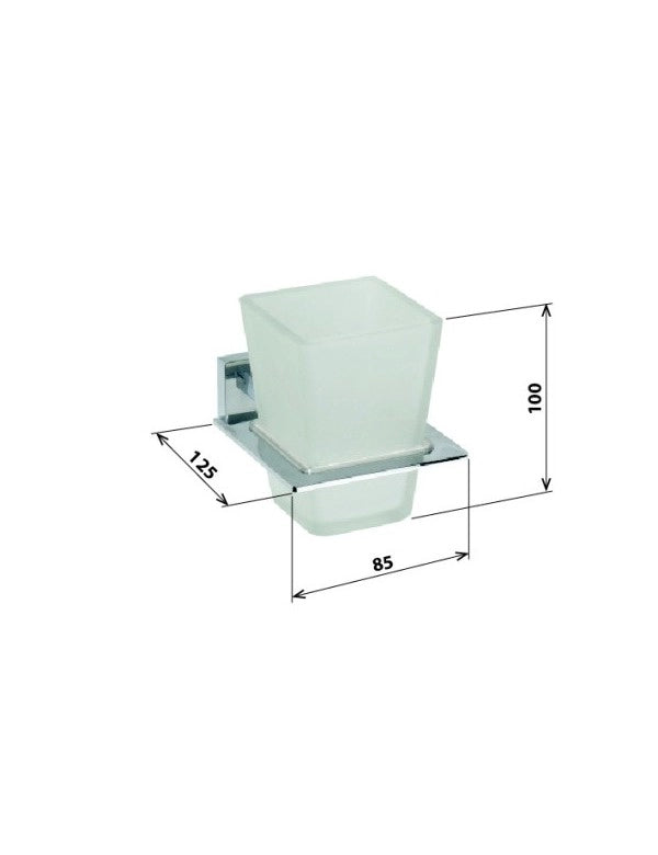 PLAZA portabicchieri da parete cromato 12,5x8,5x10 cm