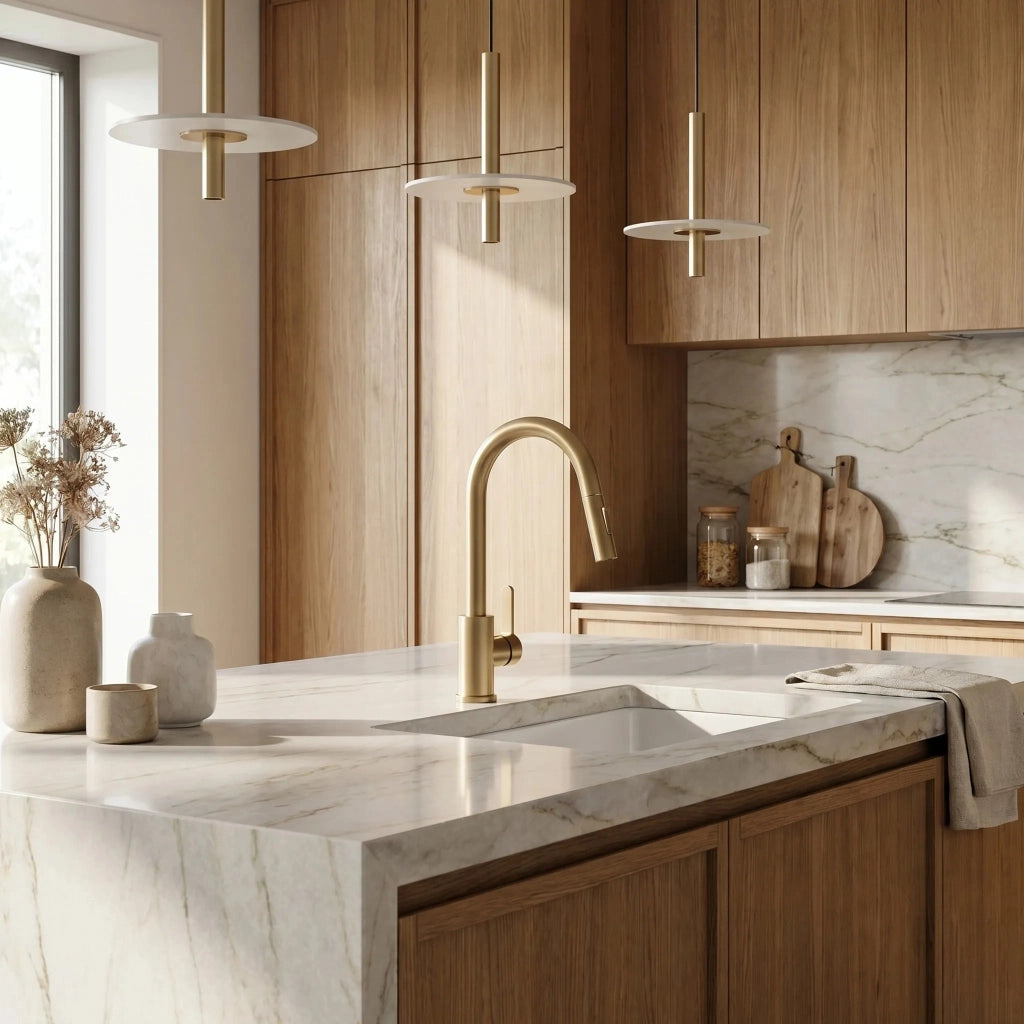 Rubinetto Da Cucina Rea Ontario Brush Gold