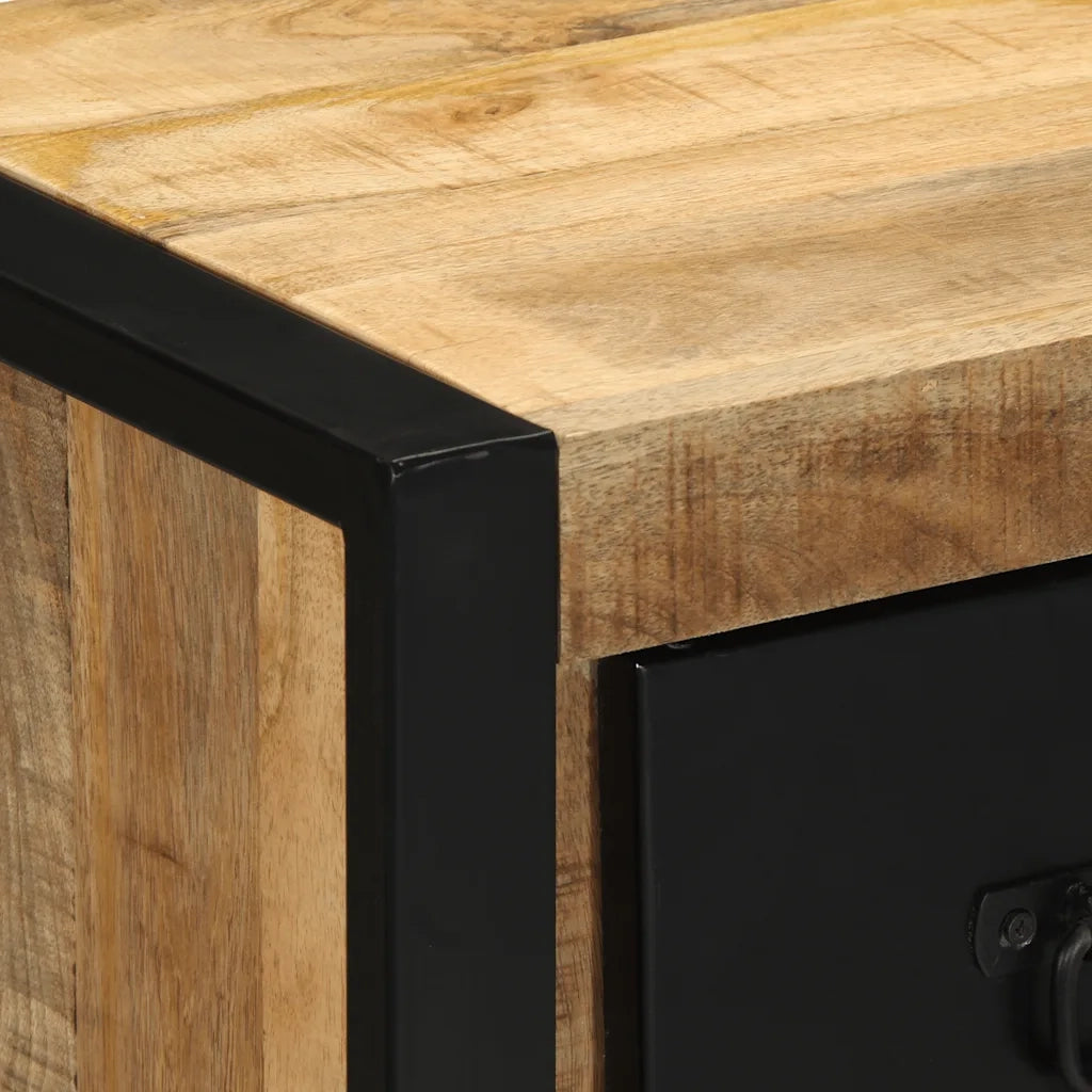 Comodino-Tavolino da notte 40x35x40 cm in Legno Grezzo Massello di Mango 689523