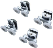Set di Ruote per Doccia da 4 pezzi - Ruote a Doppio Sfere - Spessore 23 mm - Per Doccia - Adatto per Vetro di Spessore 4-6 mm - Copertura Verniciata - Ruote per Doccia con Rulli