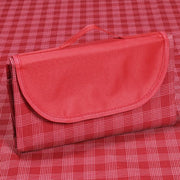 Striscia impermeabile, tende da picnic per esterno, impermeabile e impermeabilizzata, coperte portatili, pieghevoli e leggere per campeggio in primavera e estate, spiaggia, parco (150*200cm) - rosso