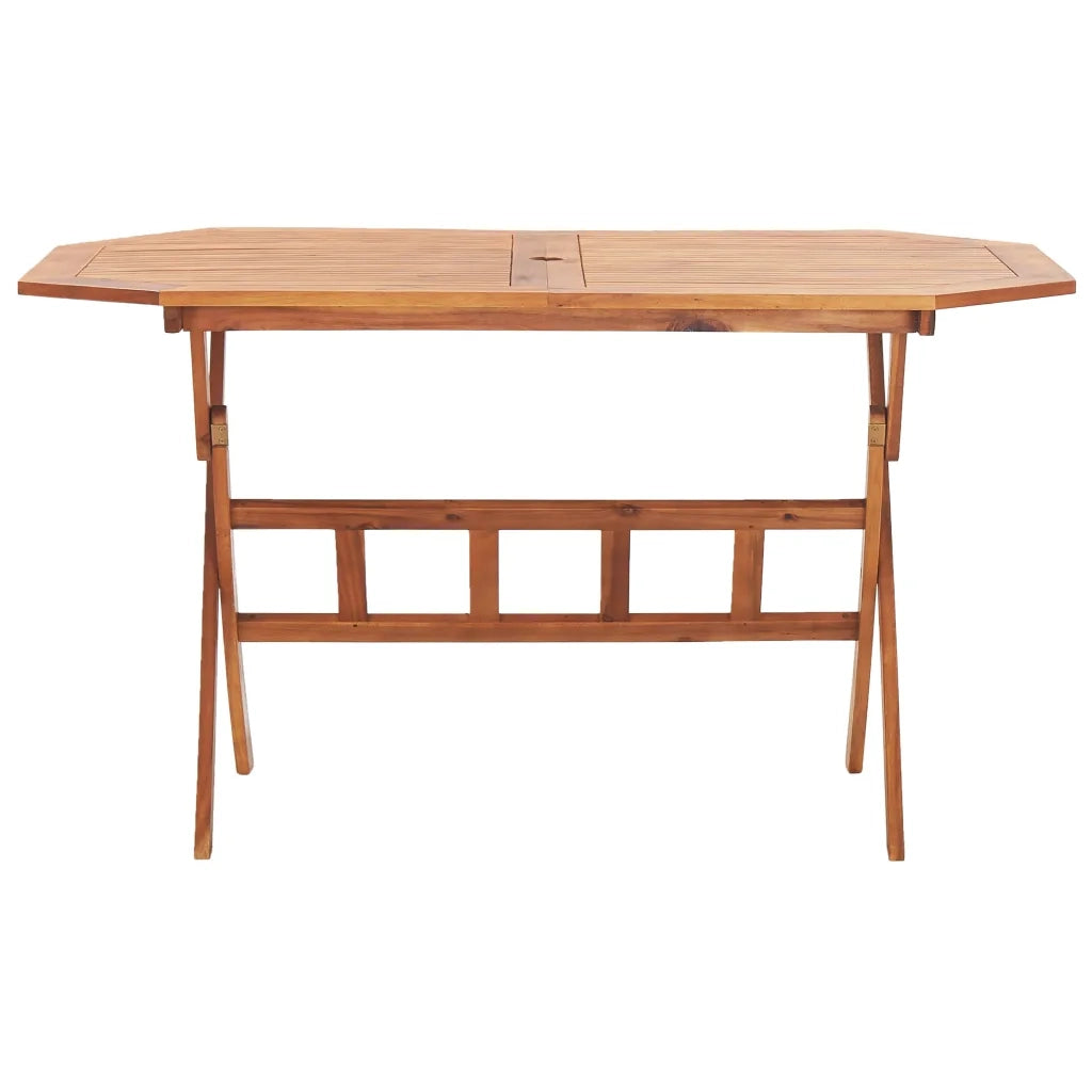 Tavolo da Giardino Pieghevole 135x85x75 cm Massello di Acacia cod mxl 52514