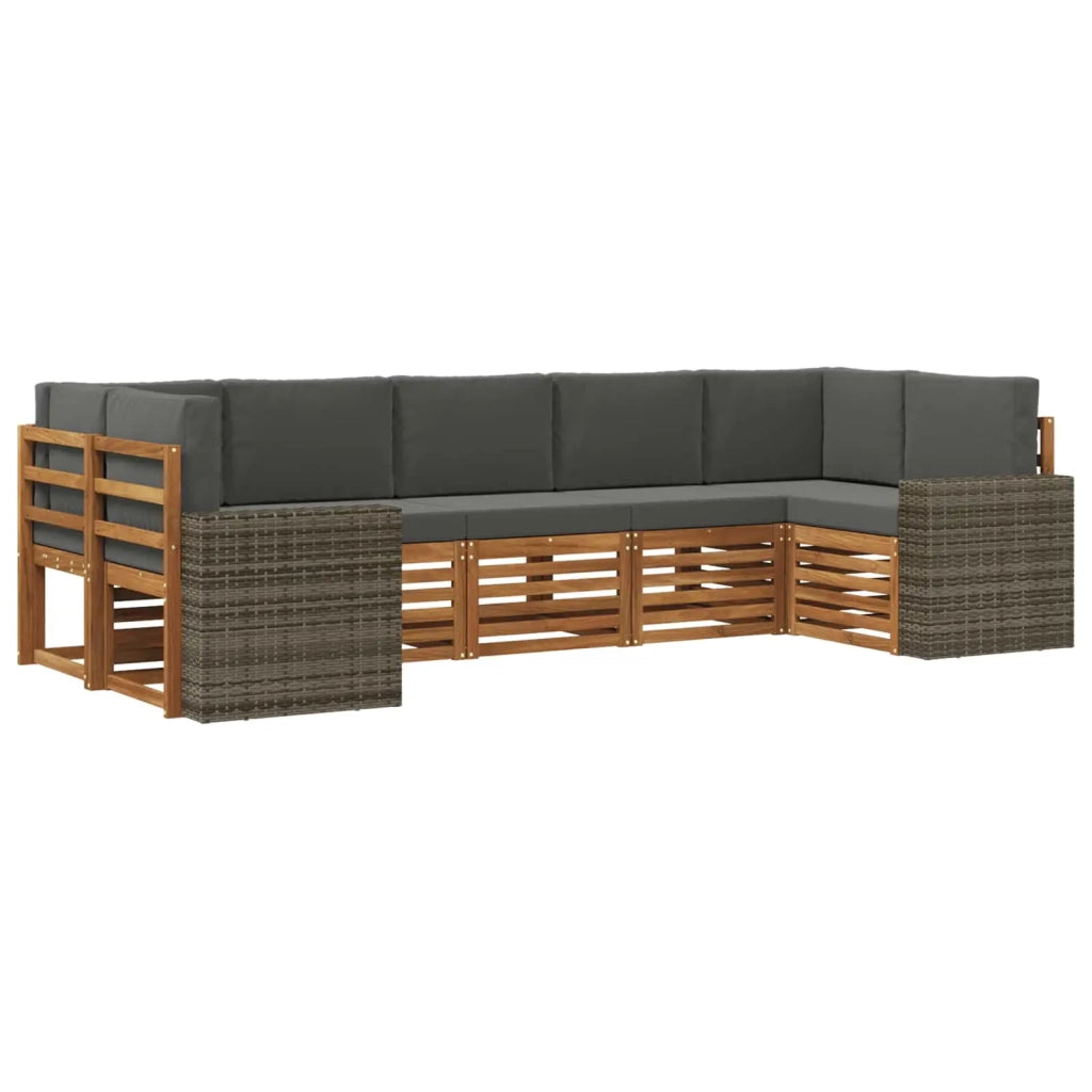 Set divano sezionale 7 pcs Naturale e Antracite Poliestere 3384818