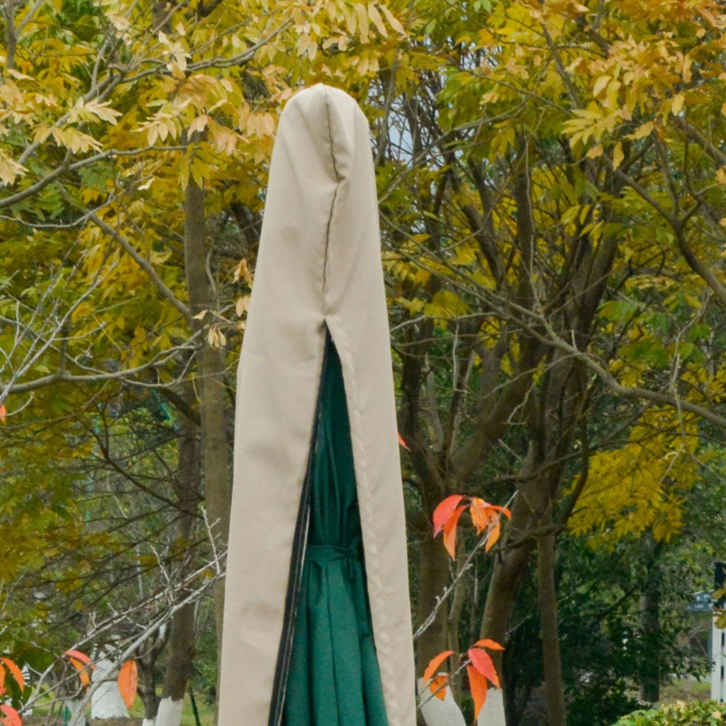 Easycomfort Copertura per Ombrellone Impermeabile, Copri Ombrellone da Giardino Antistrappo, Cachi Φ63 x 164cm