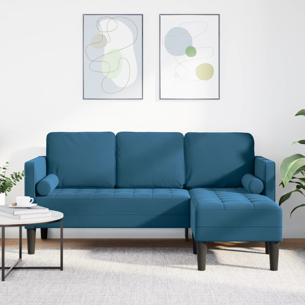 Divano a forma di L Blu 173x131x67 cm in Velluto