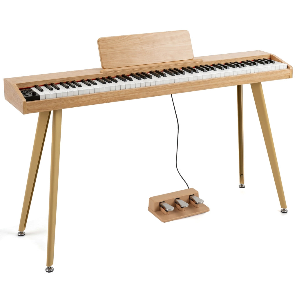 Pianoforte digitale 88 tasti pesati con pedale supporto interfacce e schermo, Pianola elettronica da casa con 800 timbri