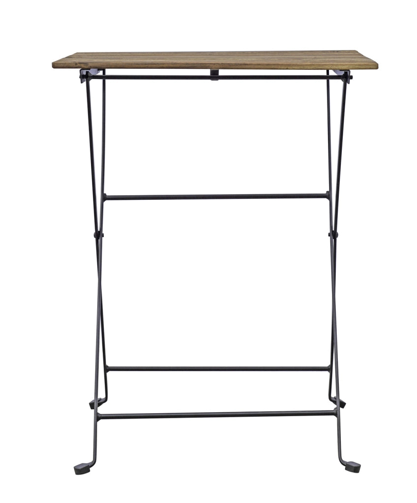 Cheonda - Set Bistrò In Ferro E Acacia Fsc Scura - 2 Sedie E Un  Tavolo 55X54 Cm 1 Pz