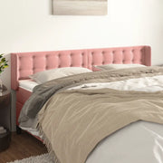 Testiera ad Orecchio-Testata con Orecchie Rosa 183x16x78/88 cm in Velluto 652400