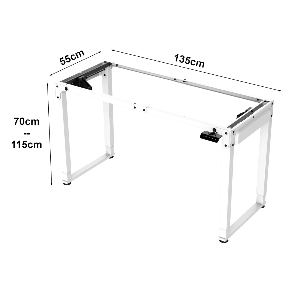 Gamba elettrica per tavolo con altezza regolabile in acciaio legato altezza 70-115 cm bianca 03_0010262