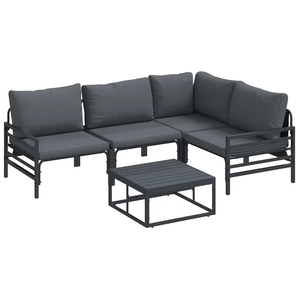 vidaXL Set Divano da Giardino 6 pcs Antracite Acciaio