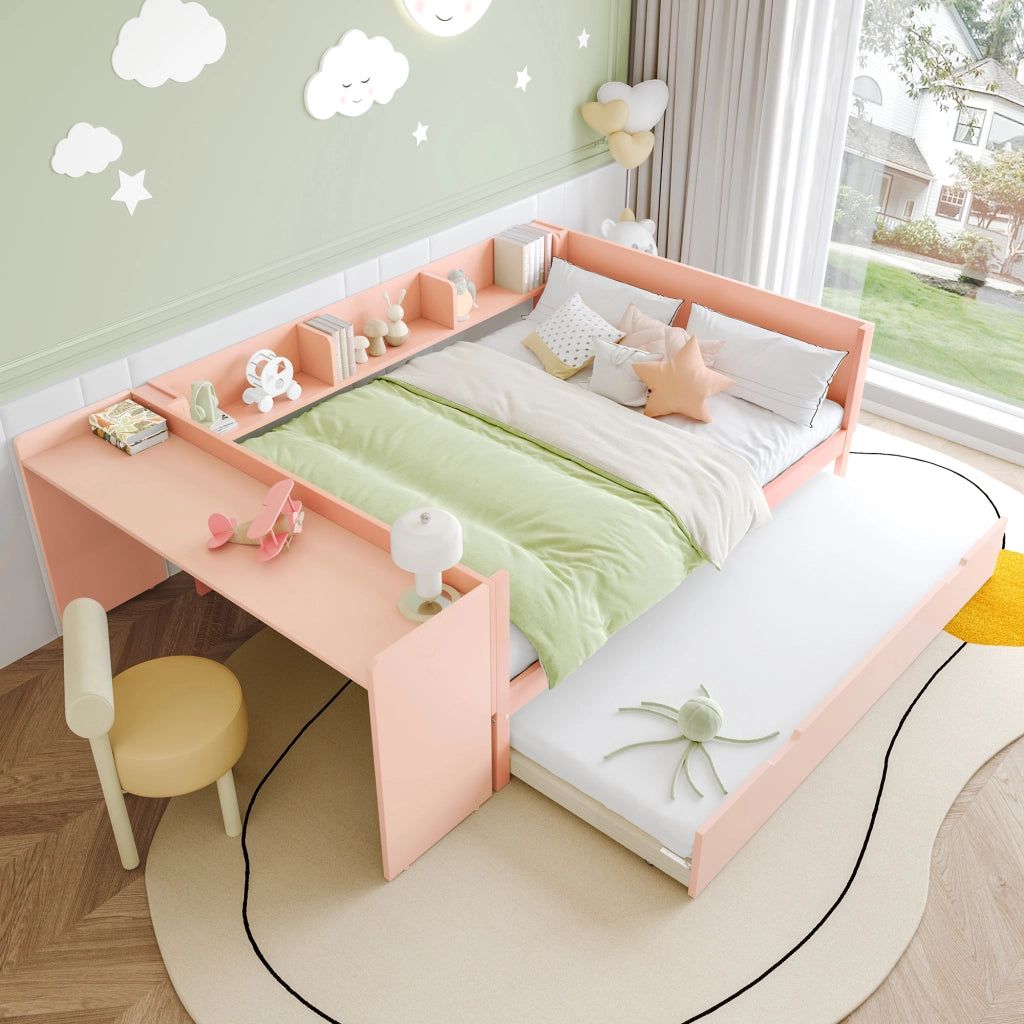 Letto Contenitore Matrimoniale Imbottito 140x200 cm con Testiera Contenitore; Rosa