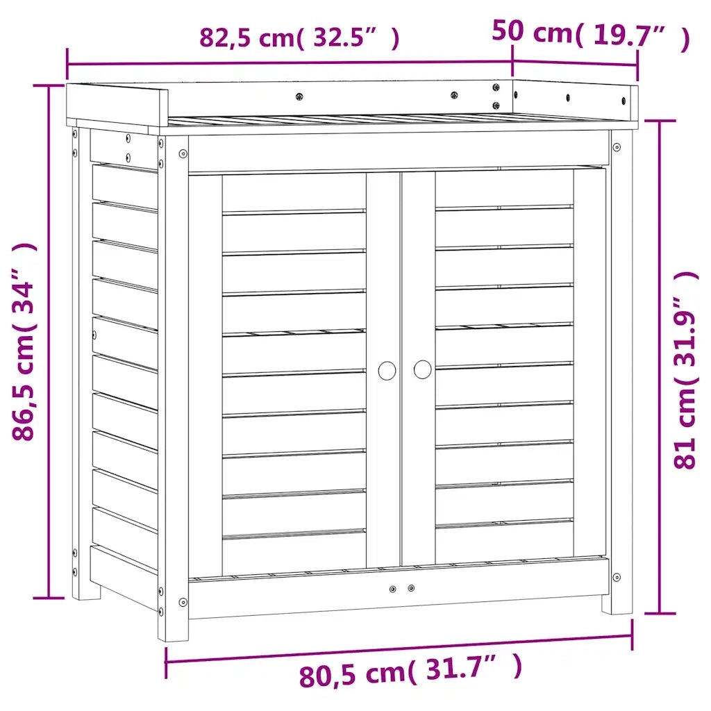 Tavolo Invaso con Ripiani Marrone 82,5x50x86,5 cm Massello Pino 844635