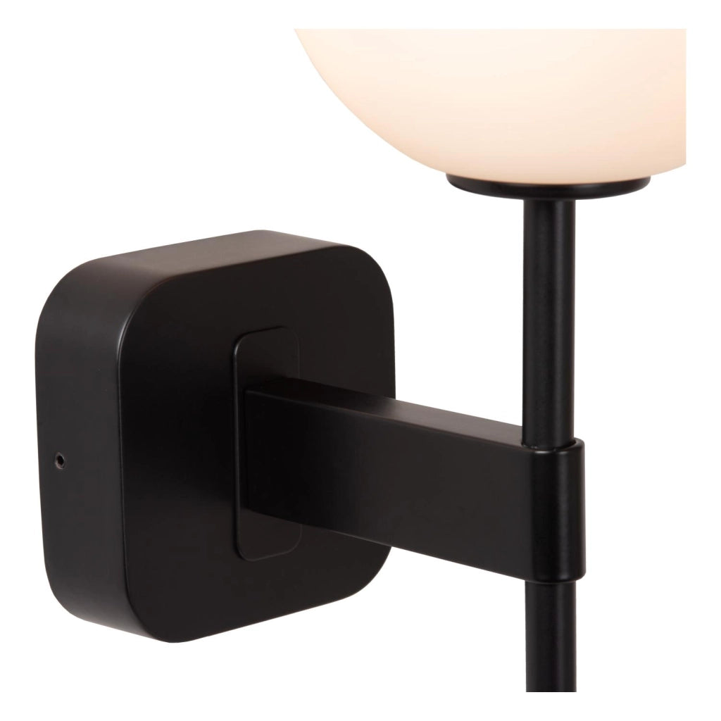 Applique bagno IP44 nera ELDA 1xG9 vetro sfera Lucide