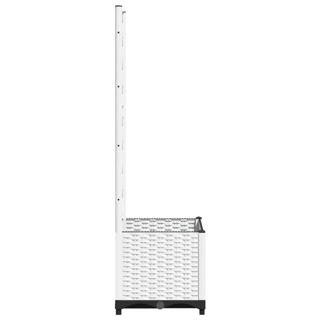 Fioriera | Cassetta per fiori | Vaso da Giardino con Graticcio Bianco 40x40x136 cm PP