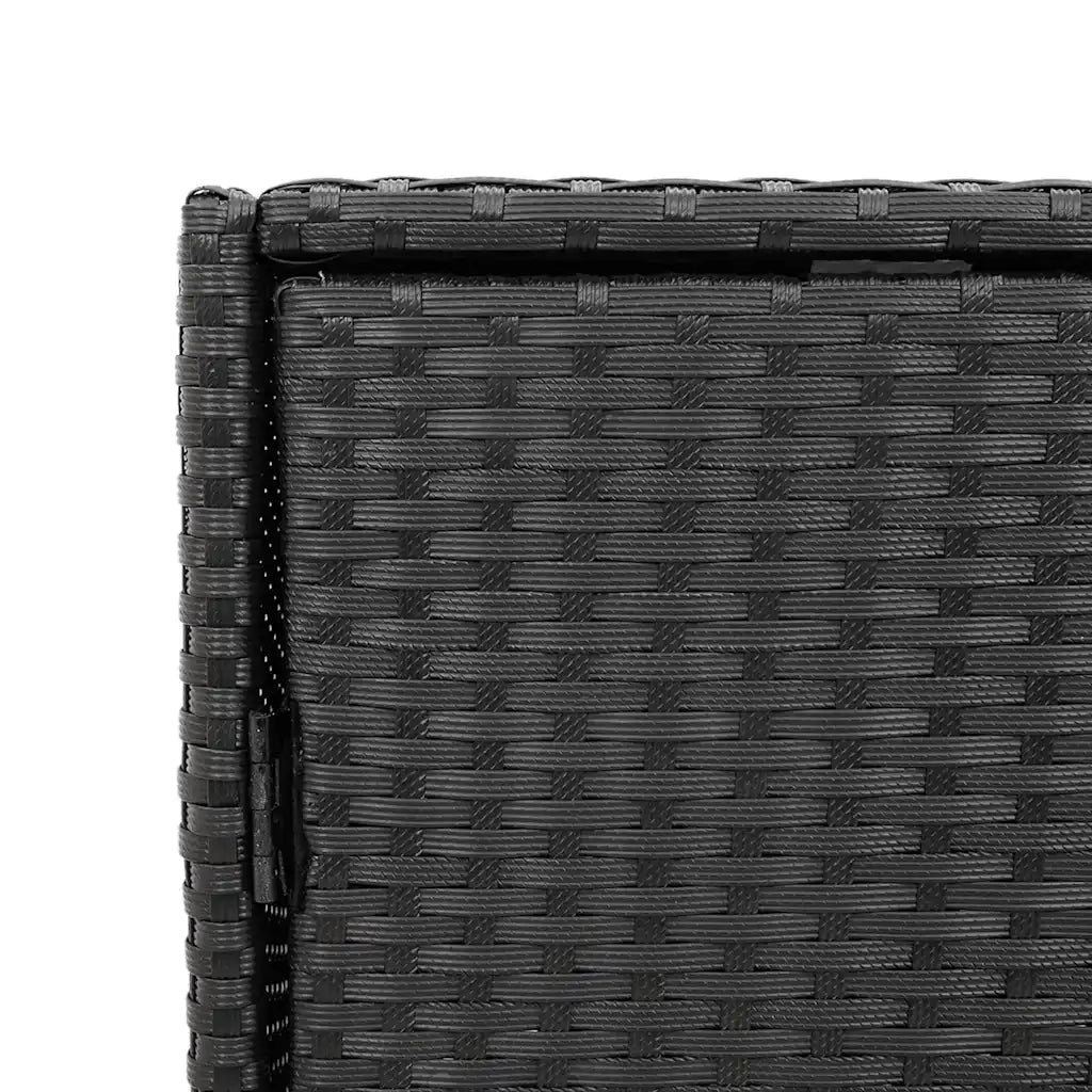 Mobile contenitore ergonomico da giardino con 3 cassetti 55 x 59 x 80 cm in resina intrecciata nera 02_0047424