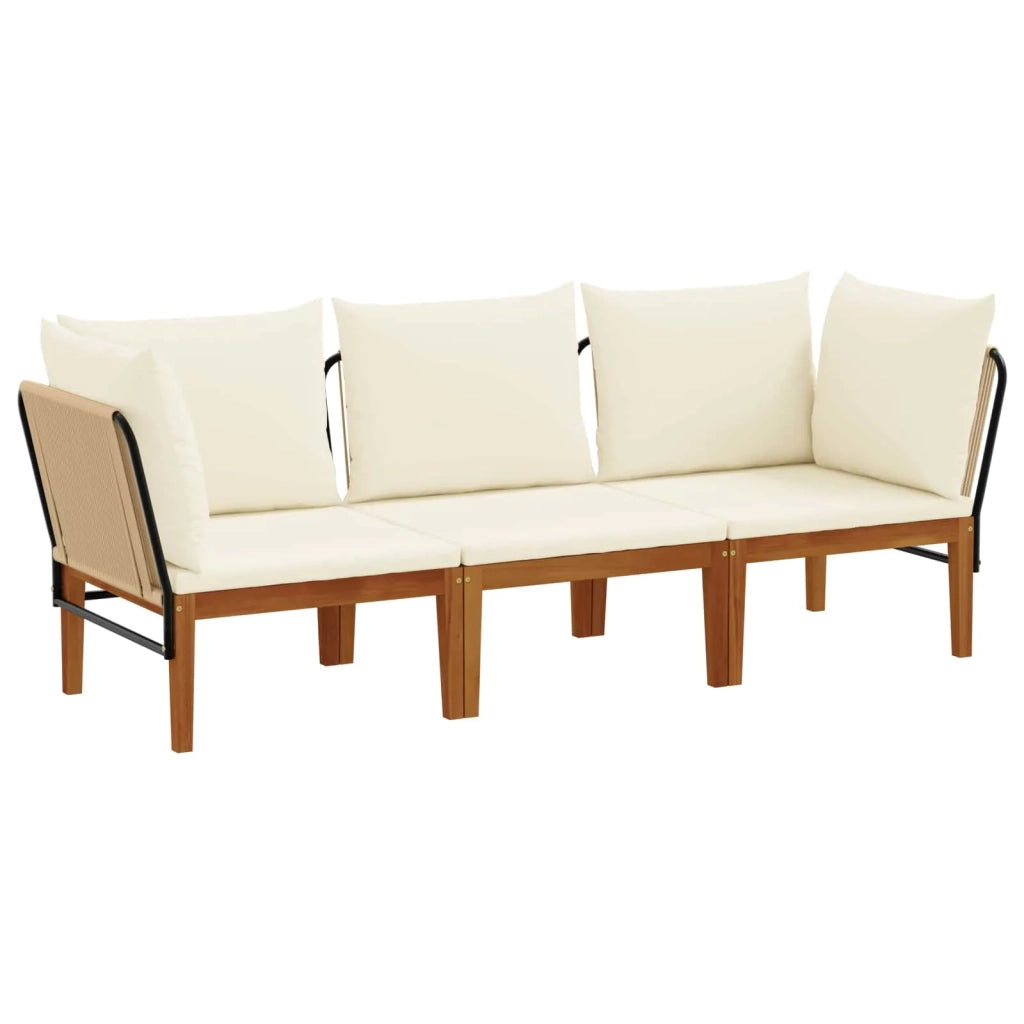 3 pcs Legno massiccio di acacia e corda Naturale 3407774