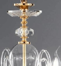 LUME PICCOLO DEBUSSY TRASPARENTE E ORO 1 LUME ATTACCO E14 CON PARALUME