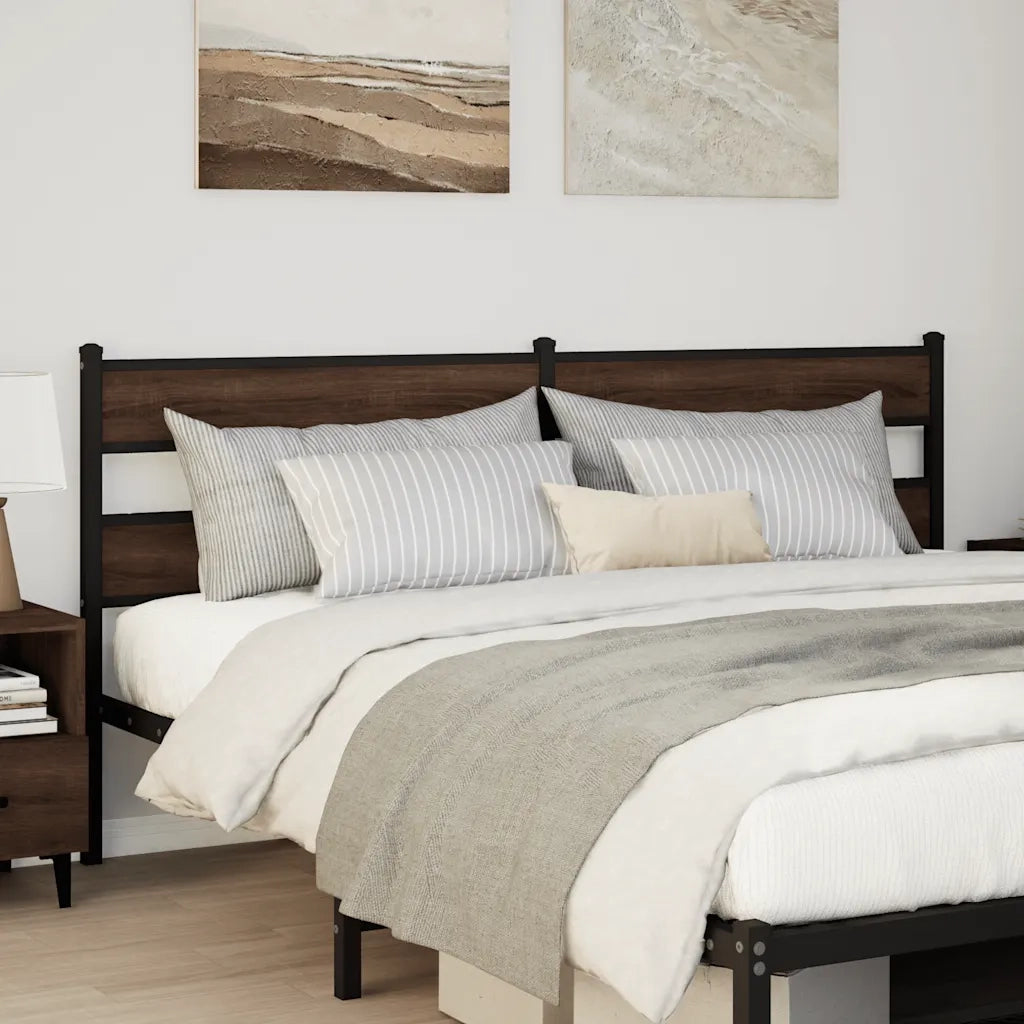 Testiera di Ricambio Rovere Marrone 200 cm in Acciaio e Truciolato 4017189