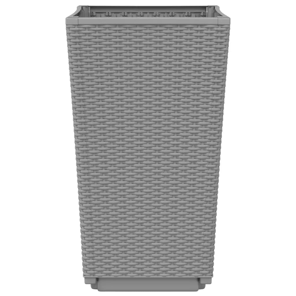 Fioriere da Giardino 4 pz Grigio Chiaro 32,5x32,5x57 cm in PP 367852
