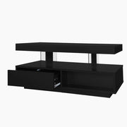 Tavolino da caffè in truciolare con 2 cassetti; 2 vani e LED - soggiorno - 95 x 50 x 42.5 cm