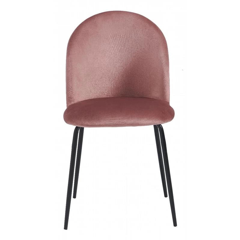 SET 4 SEDIE BONNIE CON SEDUTA IN VELLUTO ROSA STRUTTURA IN METALLO NERO DIMENSIONI 45X55X82 CM